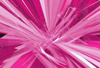 The primary subject of the image is a pink and white abstract artwork. The setting is a pink background, which adds to the overall atmosphere of the piece. The visual style is a combination of digital art and illustration, creating a unique and eye-catching design. The colors and mood of the artwork are predominantly pink and white, giving it a warm and inviting feel.