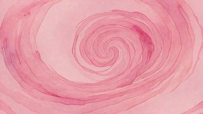 The primary subject of the image is a spiral pattern, which is the main object, scene, or focus of the image. The spiral pattern is set against a pink background, creating a visually striking contrast. The visual style of the image is a combination of digital art and illustration, giving it a unique and artistic appearance. The dominant colors in the image are pink and red, which contribute to a warm and vibrant atmosphere.