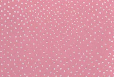 The primary subject of the image is a close-up of a pink background with white dots. The setting is a pink surface, and the visual style appears to be a pattern or texture. The dominant colors are pink and white, creating a warm and inviting atmosphere.