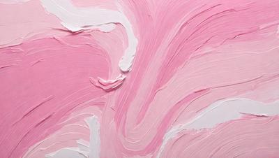 The primary subject of the image is a pink and white painting, which features a swirling design. The setting is a canvas, and the visual style is a painting. The dominant colors in the painting are pink and white, creating a warm and inviting atmosphere.
