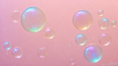 The primary subject of the image is a pink background with bubbles floating on it. The setting is a pink surface, and the visual style is a photo. The colors and mood of the image are predominantly pink, creating a warm and inviting atmosphere.
