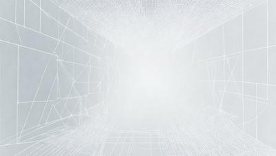 The primary subject of the image is a white wall with a pattern of lines on it. The setting is a room with a white background, and the visual style appears to be a combination of digital art and illustration. The dominant colors are white and gray, creating a clean and minimalist atmosphere.