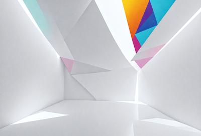 The primary subject of the image is a white paper with a geometric pattern on it. The paper is cut into a triangular shape, giving it a unique and interesting appearance. The setting is a white background, which provides a clean and minimalist look to the image. The visual style is a combination of digital art and illustration, as the paper is cut into a specific shape and the pattern is created digitally. The colors and mood of the image are predominantly white, giving it a clean and modern feel.