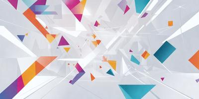 The primary subject of the image is a white and colorful geometric pattern. The setting is a white background, which provides a clean and minimalist appearance. The visual style is a combination of digital art and illustration, creating a unique and eye-catching design. The dominant colors are white, blue, and orange, which contribute to a vibrant and lively atmosphere.