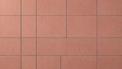 The primary subject of the image is a brick wall. The setting is a room with a pink brick wall, and the visual style is a photo. The dominant colors are pink and brown, creating a warm and inviting atmosphere.