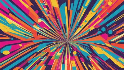 The primary subject of the image is a colorful, abstract design featuring a mix of bright colors and a patterned background. The setting is a colorful, swirling background that adds to the overall visual style. The visual style of the image is a combination of digital art and illustration, creating a vibrant and dynamic atmosphere. The dominant colors in the image are orange, blue, and yellow, which contribute to the lively and energetic mood of the scene.