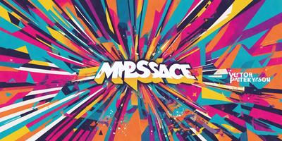 The primary subject of the image is the word "Mrssace" written in a colorful and artistic manner. The setting is a colorful background, which adds to the vibrant and lively atmosphere of the image. The visual style is a combination of digital art and illustration, creating a unique and eye-catching design. The dominant colors in the image are a mix of bright and bold hues, such as pink, blue, green, and yellow, which contribute to the overall cheerful and energetic m