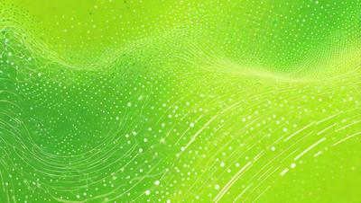 The primary subject of the image is a green, swirling, and patterned background. The setting is a bright, colorful, and lively environment. The visual style is a combination of digital art and illustration, creating a vibrant and dynamic scene. The colors and mood are predominantly green, with a sense of movement and energy.