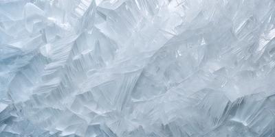 The primary subject of the image is a large, intricate, and colorful crystal formation. The setting is a white background, which provides a clean and minimalistic appearance. The visual style is a combination of photo and digital art, creating a unique and eye-catching image. The dominant colors are white and blue, giving the scene a cool and refreshing atmosphere.