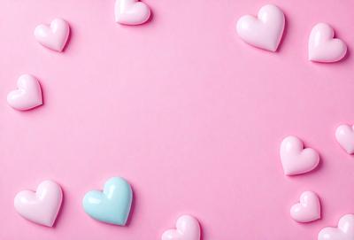 The primary subject of the image is a collection of hearts, which are arranged on a pink background. The hearts are made of plastic and come in various sizes and colors. The setting is a pink wall, which serves as the backdrop for the hearts. The visual style is a combination of digital art and illustration, as the hearts are created using a digital medium. The colors and mood of the image are predominantly pink, which gives it a warm and inviting atmosphere.