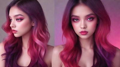 The image features a woman with red hair, wearing a pink lipstick. She is posing for a picture, and the image is set against a pink background. The woman appears to be the primary subject of the image, and the visual style is a close-up of her face. The colors and mood of the image are predominantly pink, creating a warm and inviting atmosphere.