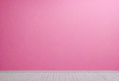 The primary subject of the image is a pink wall. The setting is a room with a wooden floor. The visual style is a photo, and the colors and mood are predominantly pink, creating a warm and inviting atmosphere.