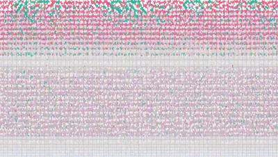 The primary subject of the image is a pattern of hearts, which are arranged in a grid-like formation. The setting is a white background, and the visual style appears to be a digital art or illustration. The dominant colors are pink and white, creating a warm and inviting atmosphere.