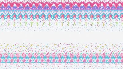 The primary subject of the image is a colorful pattern featuring a mix of pink, purple, and yellow colors. The pattern is displayed on a white background, creating a visually striking contrast. The visual style of the image is a combination of digital art and illustration, with the pattern resembling a colorful mosaic. The overall atmosphere of the image is vibrant and lively, evoking a sense of joy and creativity.