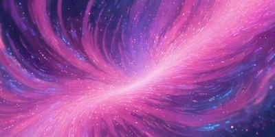 The primary subject of the image is a pink, purple, and white swirl, which appears to be a digital art or illustration. The setting is a space with a backdrop of stars, creating a celestial atmosphere. The visual style is a combination of digital art and illustration, giving the image a unique and artistic appearance. The colors and mood of the image are predominantly pink, purple, and white, with a sense of movement and dynamism.