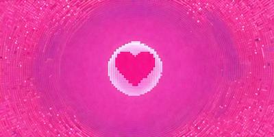 The primary subject of the image is a heart-shaped object, which is a digital art piece. The heart is displayed in a pink background, giving it a warm and inviting appearance. The visual style of the image is digital art, as it is a computer-generated design. The colors and mood of the image are predominantly pink, creating a sense of love and affection.