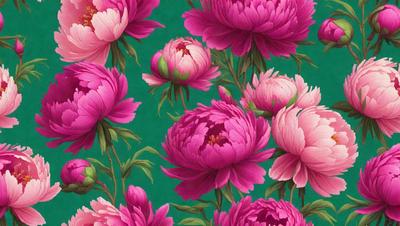 The primary subject of the image is a close-up of a pink flower, which is the main focus of the image. The setting is a green background, which provides a contrasting color to the pink flower. The visual style of the image is a digital art or illustration, as it is a detailed and well-rendered flower. The dominant colors in the image are pink and green, creating a warm and vibrant atmosphere.
