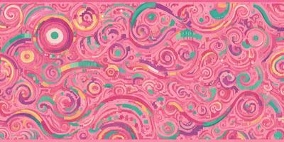 The primary subject of the image is a colorful, swirling pattern that resembles a painting or a digital artwork. The setting is a pink background, which adds to the overall atmosphere of the image. The visual style is a combination of photo and digital art, creating a unique and vibrant appearance. The colors and mood of the image are predominantly pink, which gives it a warm and inviting feel.