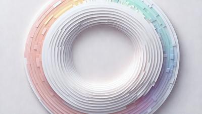 The primary subject of the image is a white circle with a colorful pattern on it. The circle is placed on a white background, giving it a clean and minimalist appearance. The visual style of the image is a combination of digital art and illustration, as it features a detailed and intricate pattern. The colors and mood of the image are vibrant and lively, with the colorful pattern adding a sense of energy and creativity to the scene.