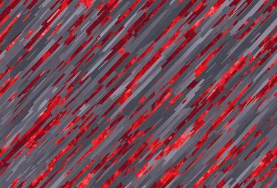 The primary subject of the image is a red and gray striped pattern. The setting is a gray background, and the visual style appears to be a digital art or illustration. The dominant colors are red and gray, creating a bold and striking appearance.