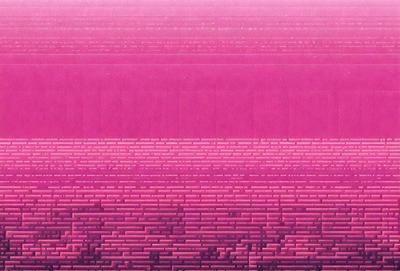 The primary subject of the image is a pink background with a brick pattern. The setting is a pink wall, and the visual style is a digital art or illustration. The dominant colors are pink, and the overall atmosphere is bright and vibrant.