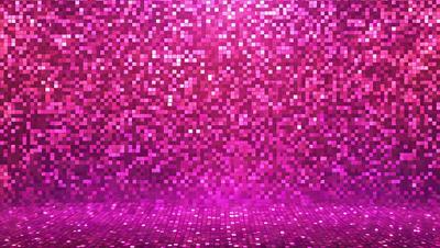 The primary subject of the image is a pink background with a pattern of pink and white squares. The setting is a room with a mirrored surface, reflecting the pink background. The visual style is a combination of a photo and digital art, creating a unique and eye-catching design. The colors and mood of the image are predominantly pink, giving it a warm and inviting atmosphere.