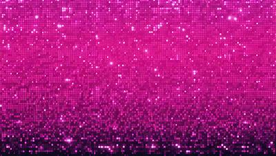 The primary subject of the image is a pink background with a pattern of brightly colored lights. The setting appears to be a dark room, and the visual style is a combination of a photo and digital art. The colors and mood of the image are predominantly pink, with a vibrant and lively atmosphere.