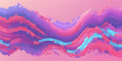 The primary subject of the image is a colorful, abstract design that resembles a wave or a flowing pattern. The setting is a pink background, which adds a vibrant and lively atmosphere to the scene. The visual style of the image is a combination of digital art and illustration, creating a unique and eye-catching design. The dominant colors in the image are pink, blue, and purple, which contribute to the overall mood of the artwork.