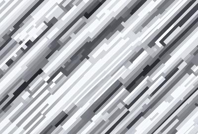 The primary subject of the image is a pattern of white and gray squares. The setting is a black and white background, which creates a contrasting visual style. The image appears to be a digital art or illustration, as it is not a photo or a clipart. The dominant colors are white and gray, giving the image a clean and minimalist appearance.