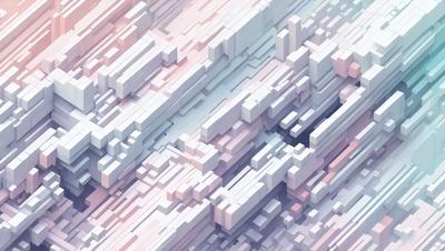 The primary subject of the image is a three-dimensional, abstract artwork featuring a colorful, geometric design. The setting is a white background, which provides a clean and minimalist appearance. The visual style is a combination of digital art and illustration, creating a unique and intricate pattern. The colors and mood of the image are vibrant and lively, with a focus on the interplay of light and shadow in the geometric shapes.