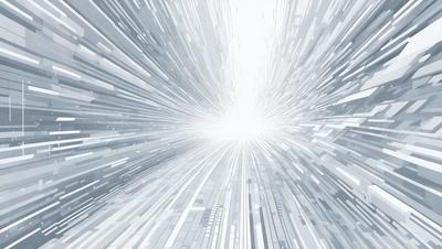 The primary subject of the image is a bright light, which appears to be a light source or a sun. The setting is a white background, which creates a contrast with the light source. The visual style of the image is digital art, as it is a computer-generated image. The colors and mood of the image are predominantly white, creating a clean and bright atmosphere.