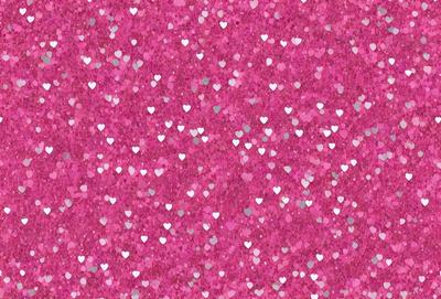 The primary subject of the image is a close-up of a pink heart-shaped pattern. The setting is a pink background, and the visual style appears to be a digital art or illustration. The dominant colors are pink and red, creating a warm and romantic atmosphere.