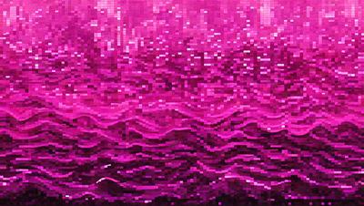 The primary subject of the image is a purple wave pattern. The setting is a pink background, which adds a vibrant and lively atmosphere to the scene. The visual style is a combination of digital art and illustration, creating a unique and eye-catching design. The dominant colors are purple and pink, which evoke a sense of calmness and creativity.