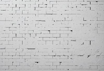 The primary subject of the image is a white brick wall. The setting is a brick wall, and the visual style is a photo. The colors and mood of the image are predominantly white, giving it a clean and minimalist appearance.