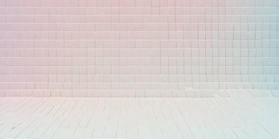 The image features a white brick wall with a pattern of white tiles. The wall is the primary subject, and it appears to be a real-life setting. The visual style is a photo, and the colors and mood are predominantly white, giving the scene a clean and minimalist appearance.