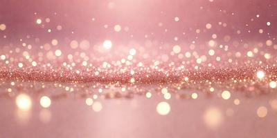 The primary subject of the image is a close-up of a pink background with a pattern of glittering, sparkling lights. The setting appears to be a pink surface, possibly a wall or a table. The visual style of the image is a combination of a photo and digital art, creating a unique and eye-catching effect. The dominant colors in the image are pink and gold, giving it a warm and inviting atmosphere.