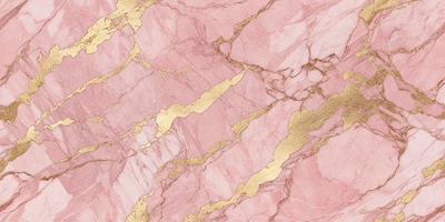 The primary subject of the image is a marble wall with a gold-colored pattern. The setting is a room with a pink marble surface. The visual style is a combination of a photo and digital art, creating a unique and eye-catching design. The dominant colors are pink and gold, giving the wall a luxurious and elegant appearance.