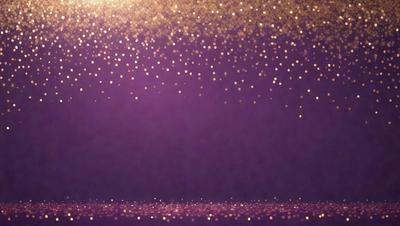 The primary subject of the image is a purple background with a starry pattern. The setting is a dark room, and the visual style is a digital art or illustration. The dominant colors are purple and gold, creating a warm and inviting atmosphere.