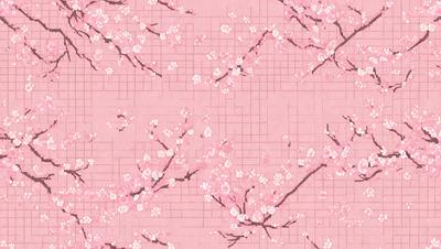 The primary subject of the image is a pink and white floral pattern. The setting is a pink background, which creates a warm and inviting atmosphere. The visual style is a combination of digital art and illustration, giving the image a unique and artistic appearance. The dominant colors are pink and white, which evoke a sense of freshness and elegance.