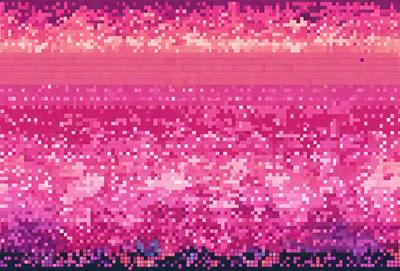 The primary subject of the image is a pink brick wall. The setting is a brick wall, and the visual style is digital art. The dominant colors are pink and purple, creating a warm and inviting atmosphere.