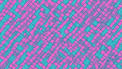 The primary subject of the image is a patterned fabric with a pink and blue color scheme. The setting is a close-up view of the fabric, showcasing its intricate design. The visual style is a combination of digital art and illustration, creating a unique and eye-catching pattern. The colors and mood of the image are vibrant and lively, with the pink and blue hues evoking a sense of warmth and energy.