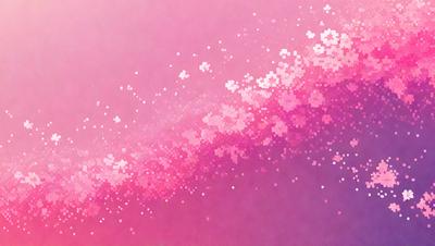 The primary subject of the image is a pink background with a pattern of white flowers. The setting is a pink sky, and the visual style is a digital art or illustration. The dominant colors are pink and white, creating a warm and inviting atmosphere.