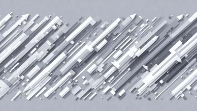 The image is a digital artwork featuring a large, intricate pattern of white and gray geometric shapes. The pattern is composed of various shapes, including triangles and rectangles, which are arranged in a visually appealing manner. The overall atmosphere of the image is one of complexity and sophistication, with the white and gray color palette adding a sense of elegance and simplicity.
