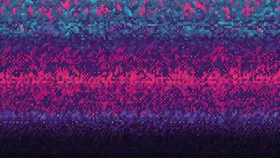 The primary subject of the image is a colorful, digital artwork featuring a purple and pink gradient. The setting is a computer screen, and the visual style is a combination of digital art and illustration. The dominant colors in the image are purple and pink, creating a vibrant and lively atmosphere.