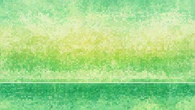 The primary subject of the image is a green and yellow landscape, possibly a waterfall or a mountain. The setting is a lush green environment, with a blue sky in the background. The visual style is a combination of digital art and illustration, creating a vibrant and colorful scene. The dominant colors are green and yellow, giving the image a lively and refreshing atmosphere.