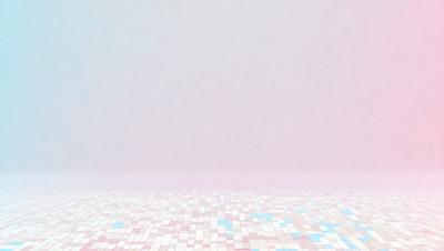The primary subject of the image is a large, empty room with a pink and blue color scheme. The room appears to be a large, open space with a white background. The visual style of the image is a combination of photo and digital art, creating a unique and artistic atmosphere. The dominant colors in the image are pink and blue, which contribute to the overall mood of the scene.