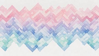 The primary subject of the image is a colorful, abstract design featuring a pattern of triangles. The setting is a white background, which provides a clean and minimalist appearance. The visual style is a combination of digital art and illustration, creating a unique and eye-catching pattern. The dominant colors in the image are blue, green, and pink, which contribute to a lively and vibrant atmosphere.