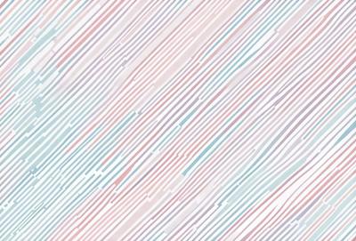 The primary subject of the image is a colorful striped pattern, which is displayed on a wall. The setting is a room with a white background, and the visual style is a combination of digital art and illustration. The dominant colors in the image are pink, blue, and white, creating a vibrant and lively atmosphere.