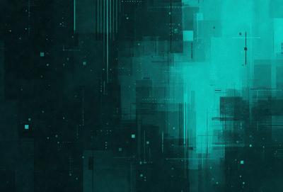 The primary subject of the image is a blue and green digital artwork featuring a complex pattern of lines and shapes. The setting is a dark blue background, which contrasts with the vibrant colors of the artwork. The visual style is a combination of digital art and illustration, creating a unique and intricate design. The colors and mood of the image are predominantly blue and green, giving it a calm and serene atmosphere.