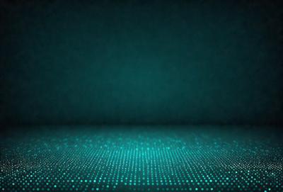 The primary subject of the image is a blue background with a pattern of green dots. The setting appears to be a dark room, and the visual style is a digital art or illustration. The dominant colors are blue and green, creating a calm and soothing atmosphere.